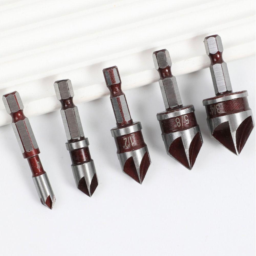 Hex Shank Chamfer Drill Bit Hole Opener Chamfering Tool Drill Bit Set  Carpentry Power Tool
