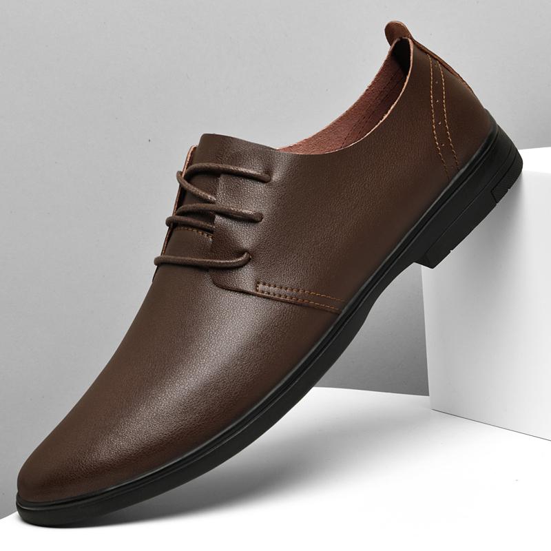 Мужские туфли Оксфорды из натуральной кожи, удобная формальная обувь для платья, обувь для отдыха, повседневная обувь для прогулок, мужские туфли Дерби на шнуровке