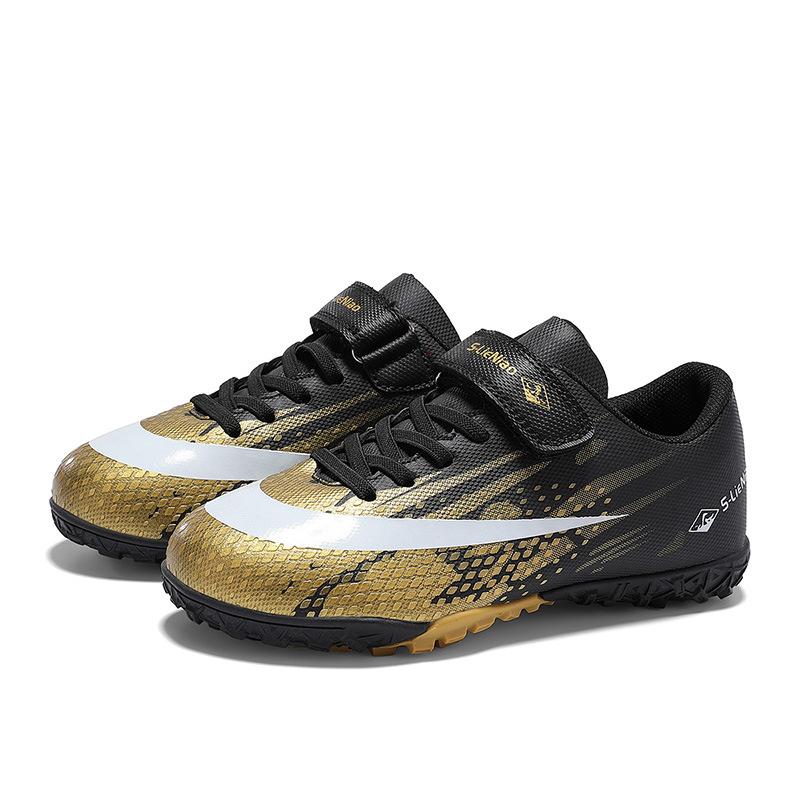 Новые футбольные бутсы для мальчиков и девочек, с шипами, студенческие, на липучке, для тренировок на искусственном газоне, футбольные бутсы для начальной школы