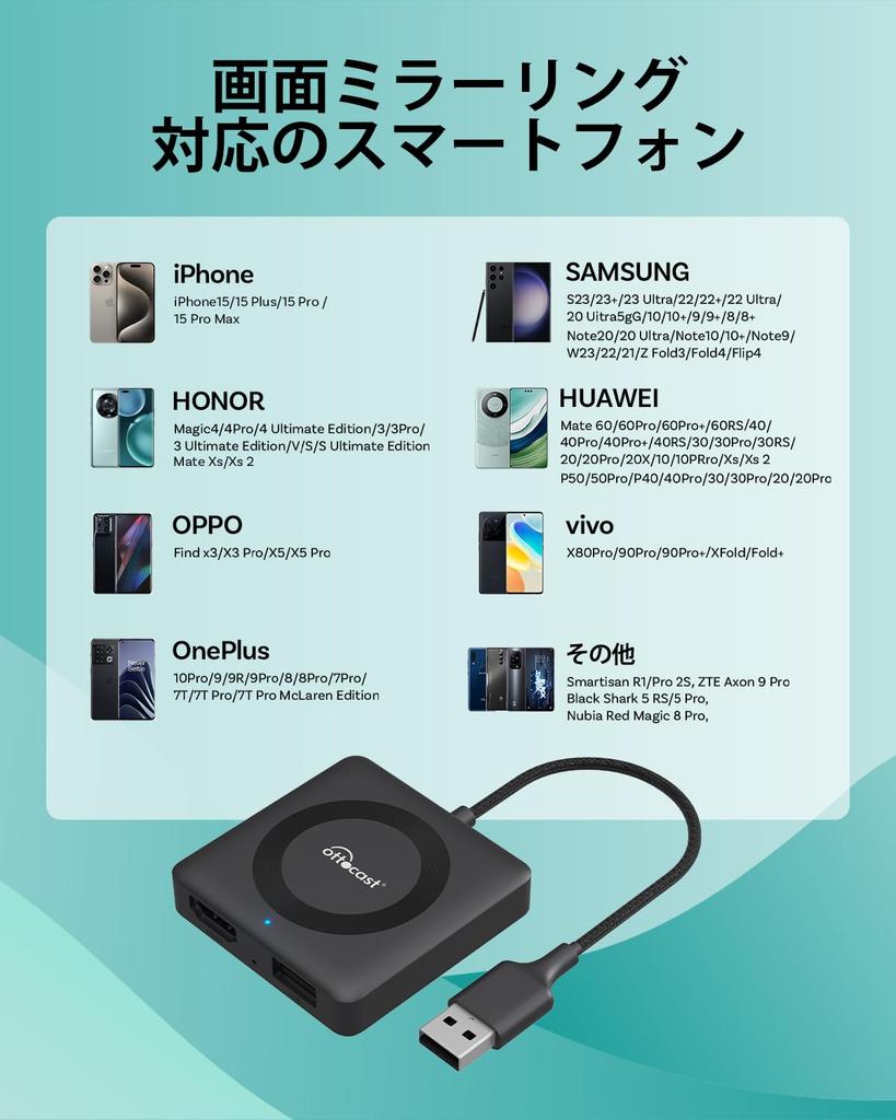 Ottocast Ottocast Car TV Mate Car TV Mate Новый медиаадаптер с входом HDMI для CarPlay