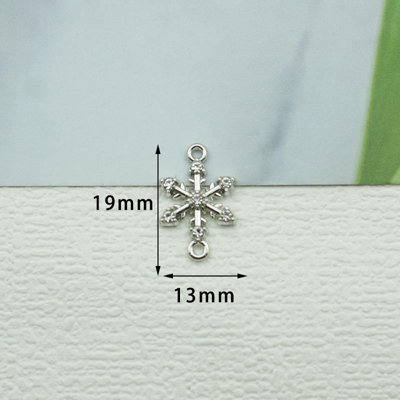Подвеска-снежинка с бриллиантами и двумя отверстиями - высококачественный аксессуар из сплава своими руками