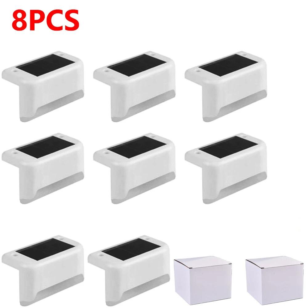 4-32pack Warm White Solar LED Step Lights Waterproof Outdoor Garden Path Stair Balcony Night Light Patio Fence Light Decoration