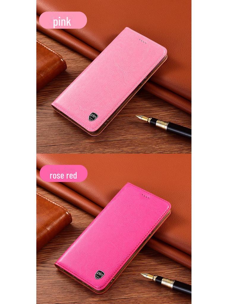 Samsung A23/A24/A30/A31 Genuine Leather Flip Case - Crazy Horse Protective Cover.