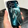 Мягкий чехол для телефона с изображением Волка-Луны для iPhone 16 16E 17 Air 15 Pro Max 14 Plus 13 Mini 11 12 7 Черная задняя крышка