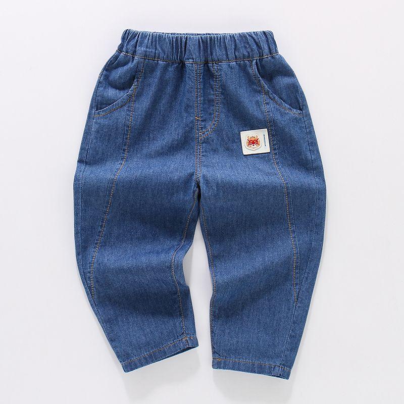 Boys' Denim Mosquito Proof Pants, Summer Children's Denim Pants Loose Baby Jeans