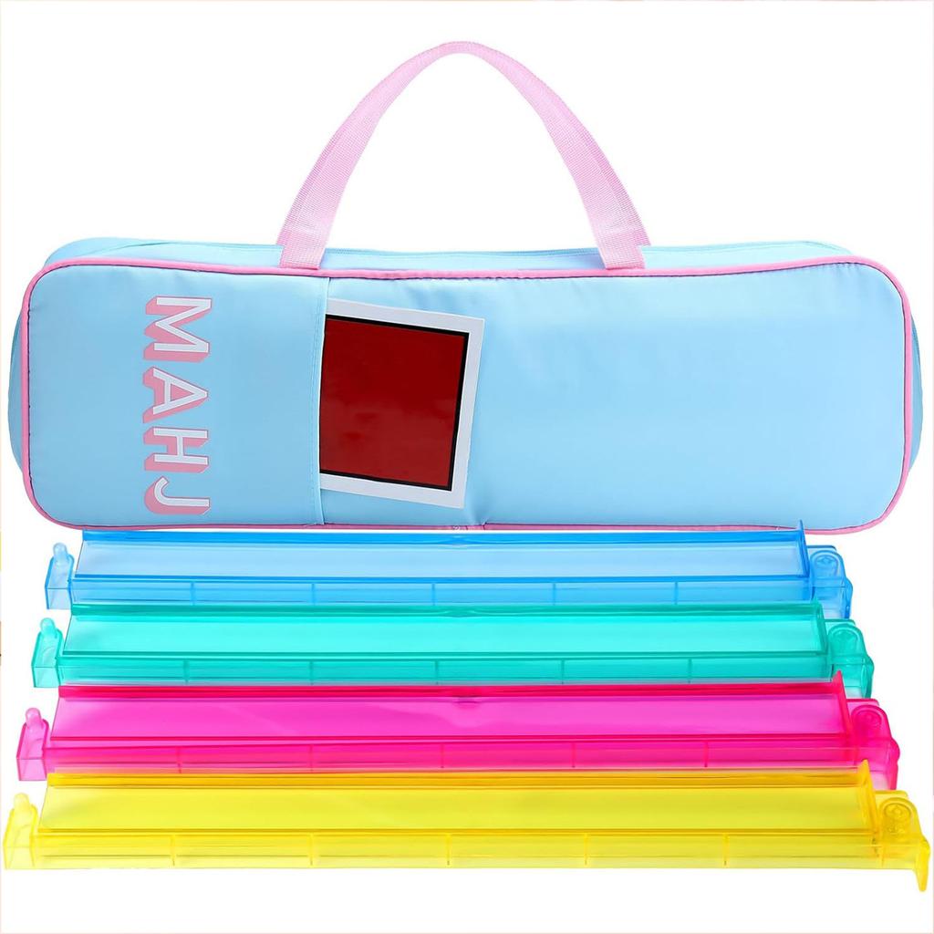 Mahjong Rack Storage Bag with Handle Zipper Mahjong Pushers Rack Storage Carrying Bag 54x18x3cm for Outdoor Travel Indoor Home