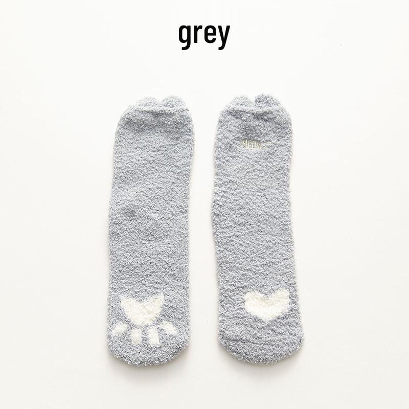 Женские зимние удобные плюшевые носки средней длины — толстые, не линяют, идеально подходят для дома или сна