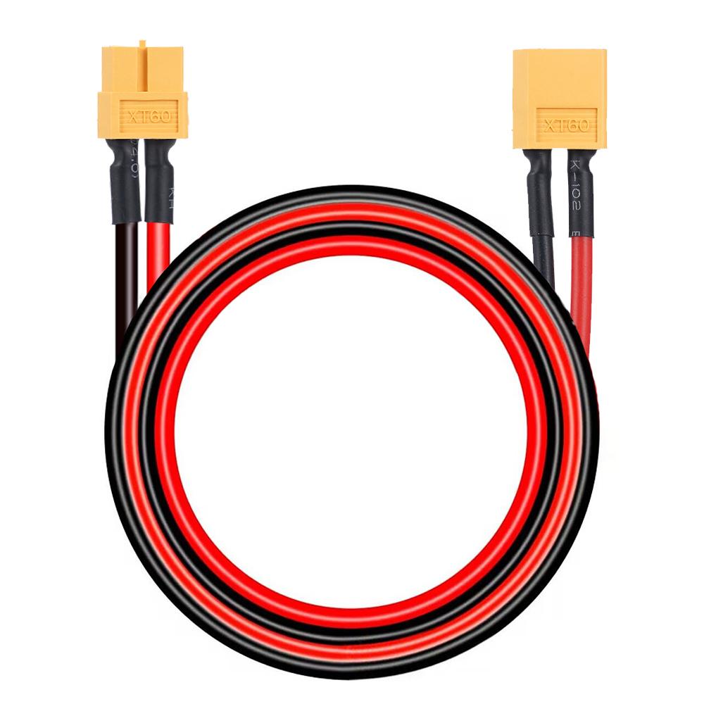 4AWG XT60 Male To XT60 Female End Wire Long Silicone Tin-Plated Copper Wire For Automotive Mobile Power Stations
