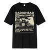 Men's Radiohead Vintage Print Classic T-Shirt, North American Tour, Rock Boys, Hip Hop Street, 100% Cotton, Oversized Top