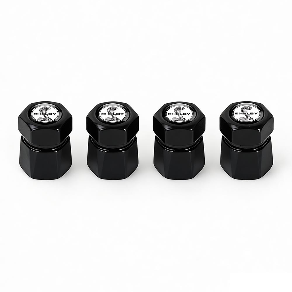 AJR1 4Pcs Car Metal Wheel Tyre Valve Caps Stem Covers For Ford Focus Kuga Mondeo Ranger Fiesta Mustang ST Shelby Fusion Edge Escape