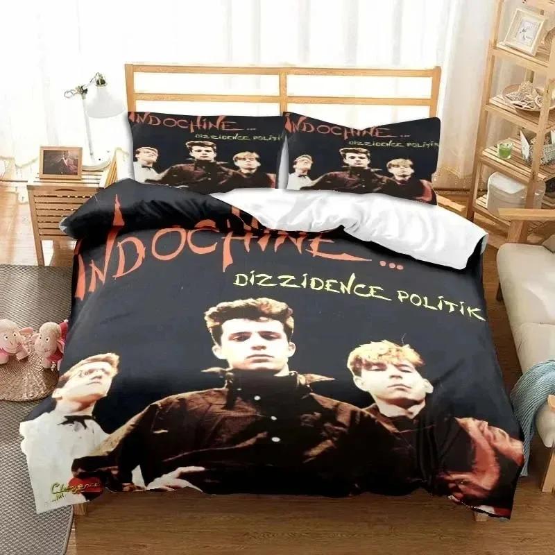Indochine Рок Логотип 3D НОВЫЙ Пододеяльник Наволочка Комплект Постельного Белья Взрослый Мальчик Девочка Декор Спальни Детский Односпальный Двуспальный Большой