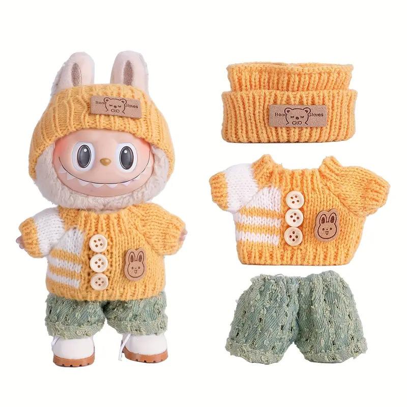For Labubu Doll Clothing Cute Sweater Set 17cm Clothing Shoes Doll DIY Accessories Training Sitting Party Games Toys Gifts