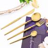 4Pcs Tableware Cutlery Set 304 Stainless Steel Luxury Dinnerware Set Gold Fork Spoons Sharp Knife Heavy Duty Western Dinner Flatware Set
