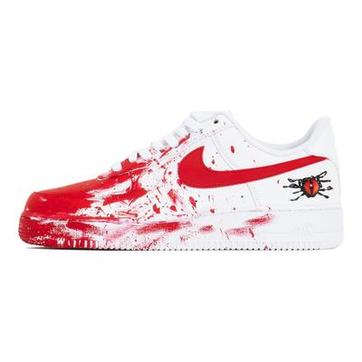Air Force 1 3 Times Laboratory Нескользящие Устойчивые к истиранию Низкие Скейтбордические Кроссовки Унисекс Белый Красный CW2288-111(КомандаП-С-КОРОБКА)