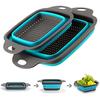 Collapsible Silicone Colander Colander Set Portable Fruit Basket Save Kitchen Space Easy To Clean Ideal for Pasta Vegetables Fruits