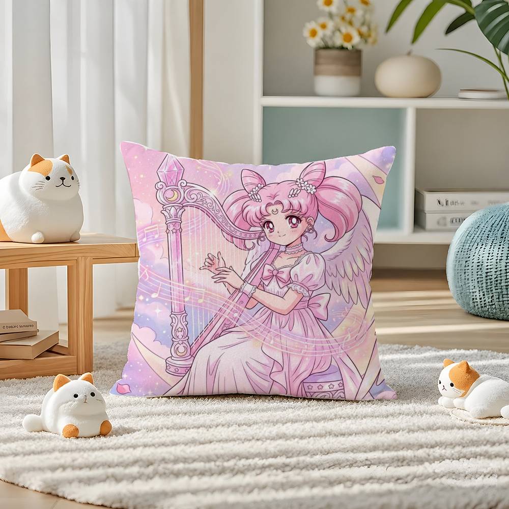 Sailor Moon Rei Hino Anime Plush Pillow Cover Soft Short Plush Cushion Cover For Sofa Bedroom Home Decor Gift Decoration