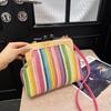 Fashionable and Trendy Straw-woven Small Square Bag Stylish and Versatile Personalized Single-shoulder Crossbody Bag