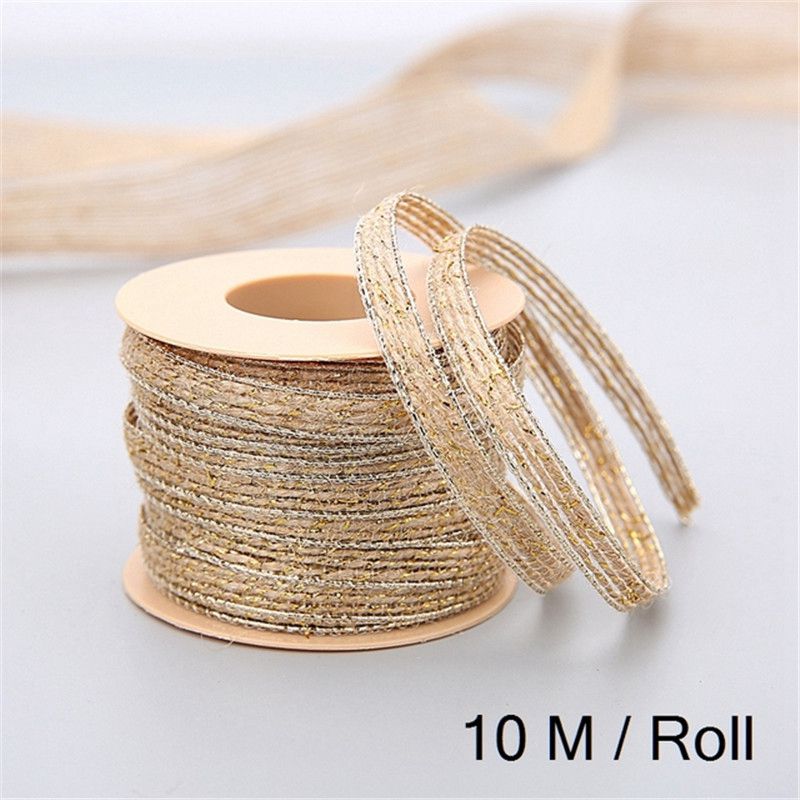 Decoration Knit Ribbon Lace Fish Silk Linen Multicolor Hemp Rope 10M Bowknot