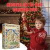 Christmas Cat Ornament Countdown 24 Day Medieval Theme Flat Toy Countdown To Christmas Calendar for Kids Toddler Teen Adult Boy