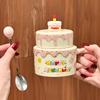 Cute Bunny Cake Mug Couple High-value Ceramic Cup with Lid Spoon for Girls' Birthday Gift Gift Box