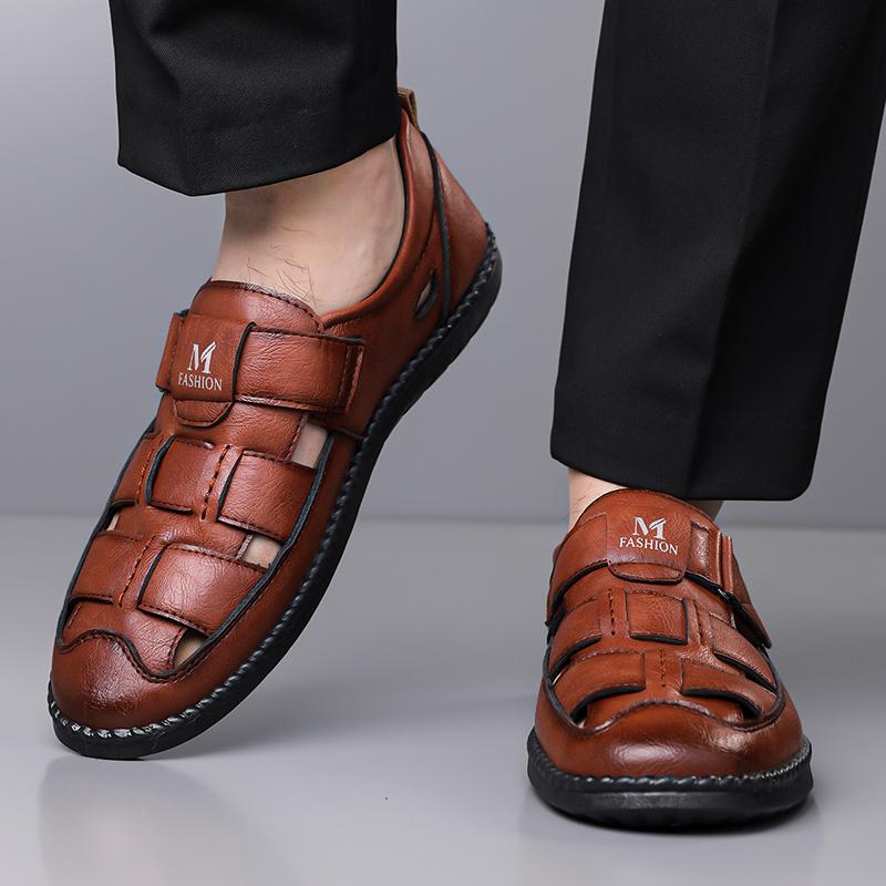 Мужские сандалии Обувь Противоскользящая дышащая полая обувь для спорта на открытом воздухе Пляжная обувь Повседневные сандалии Мужские сандалии с закрытым носком