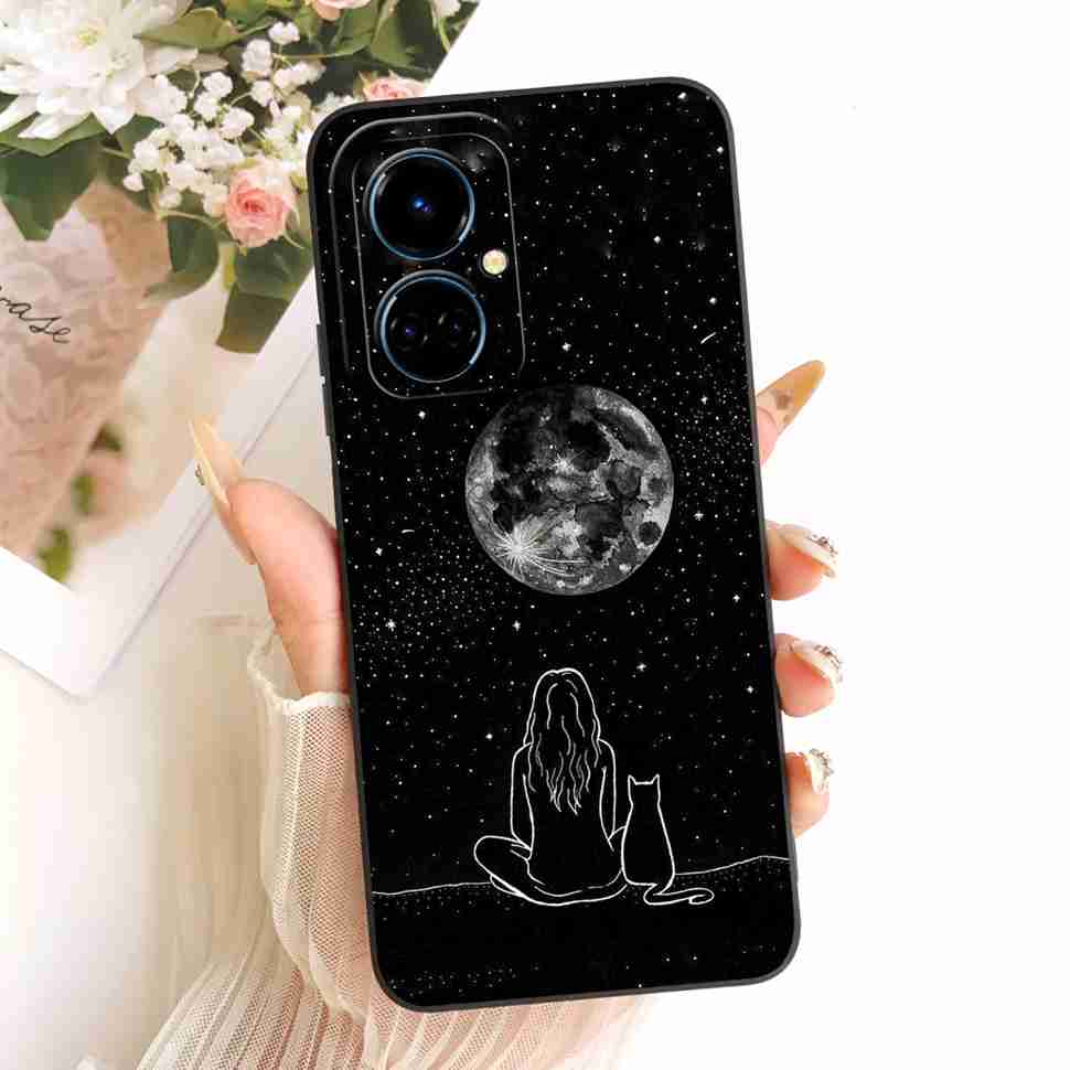 For Tecno Camon 19 CI6n Case Blue Pattern Cat Cover Soft Silicone Casing For Tecno Camon 19 Camon19 Cover Phone Shell