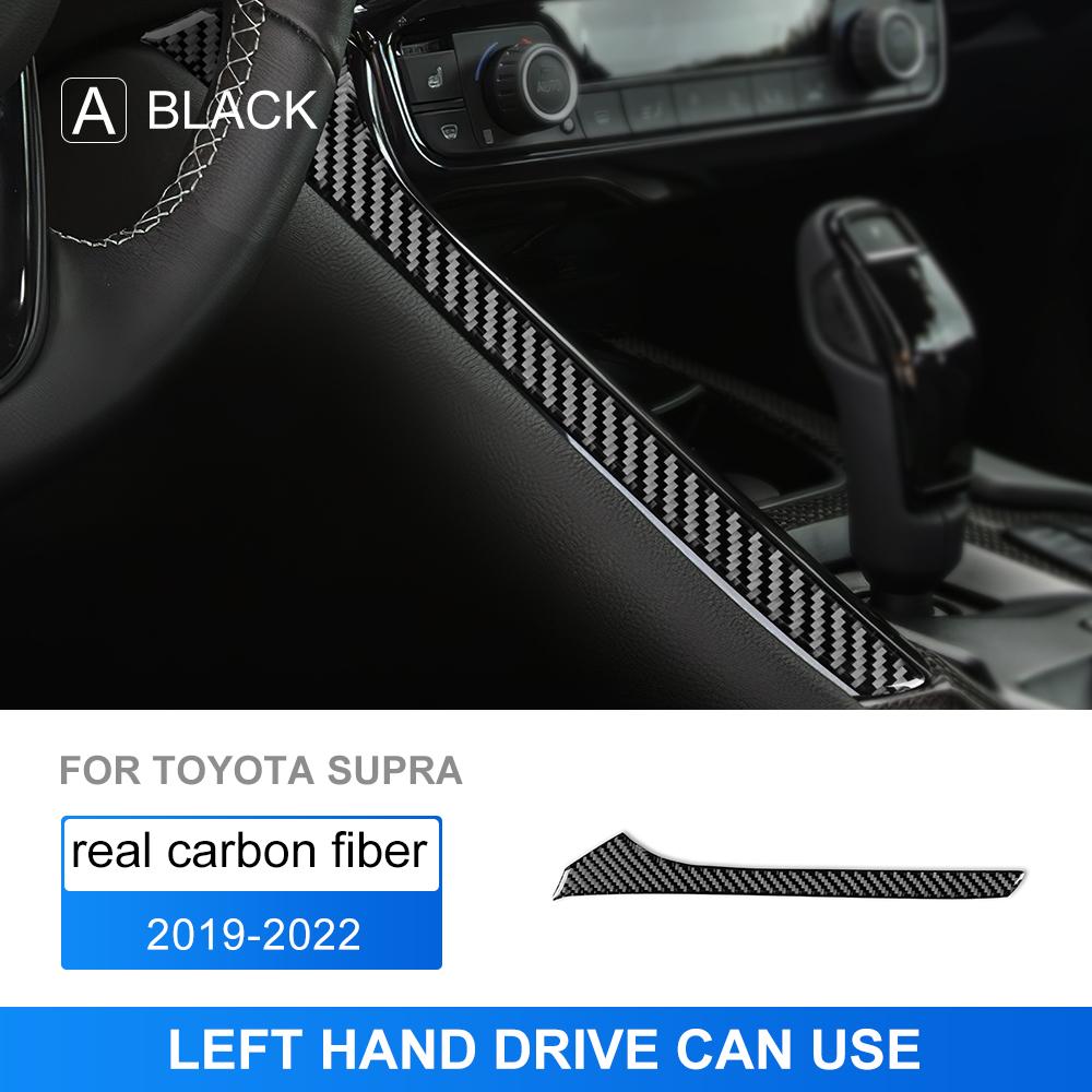 Real Carbon Fiber Sticker For Toyota Supra GR A90 A91 MK5 - 2024 2025 Car Gear Side Strip Interior Trim Accessories