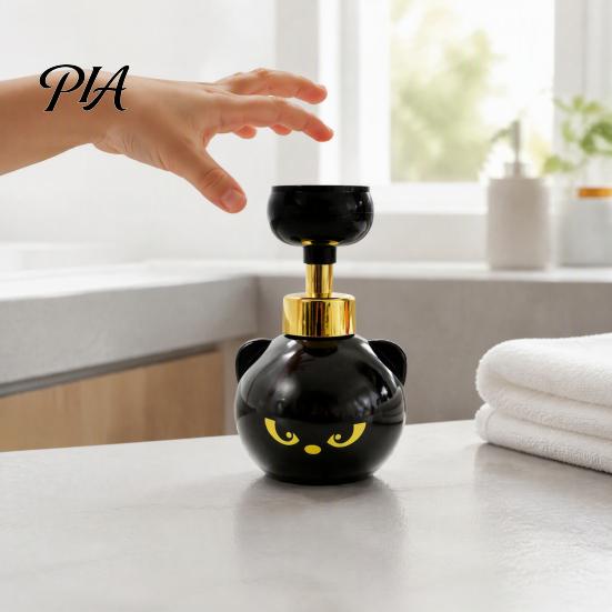Practical Kitchen Soap Pump Cute Cat Paw Foam Dispenser, Refillable Foaming Hand Gift for Lovers Bottle Bathroom Countertop, Reusable Container