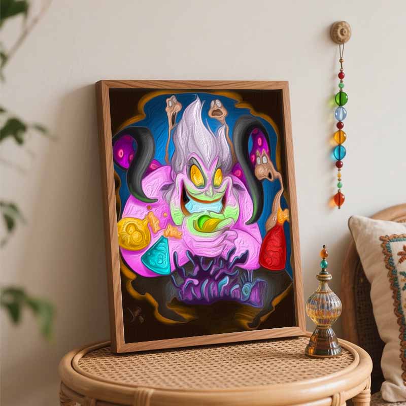 Disney Ursula digital oil painting art handmade diy gift home decoration