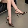 Single Shoes for Women 2024 Spring and Autumn with Leopard Print High Heels  Stiletto  Women Sandals  Shoes for Women