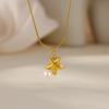 Wind Cute Point Diamond Zircon Star Starfish Stainless Steel Snake Chain Necklace Pentagram Retro Simple