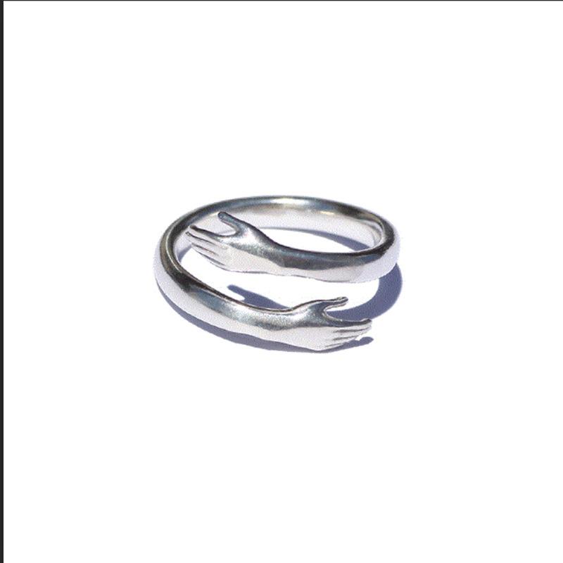 Простое романтическое кольцо для объятий, женское открытие, модное креативное блестящее золотое кольцо для пары, подарок на день Святого Валентина