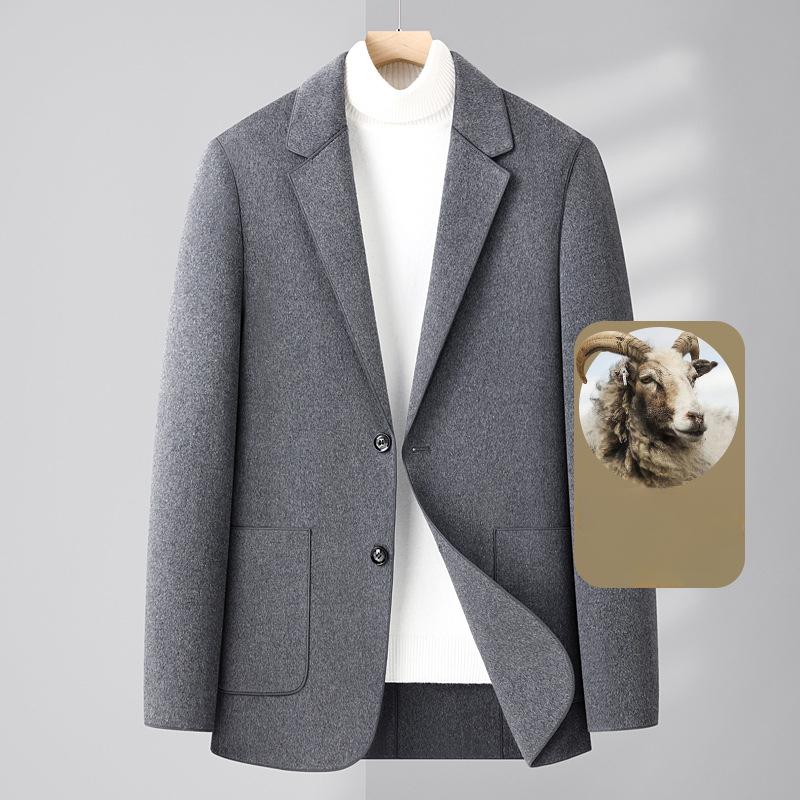 Осенне-зимний новый двусторонний шерстяной костюм мужской шерстяной костюм мужской кашемировый маленький костюм пиджак из низи мужская одежда
