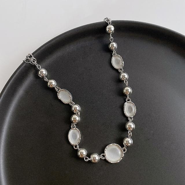 17KM Серебряный цвет лунный камень кулон ожерелья для женщин модный кристалл циркон крест капля воды ожерелье асимметричный ювелирный подарок