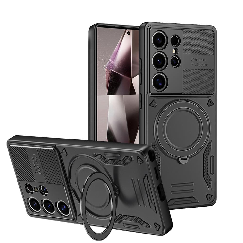 Роскошный магнитный чехол-броня для Samsung Galaxy S25 Edge S24 S23 S22 S21 S20 Ultra Plus FE с кольцом-подставкой и защитным бампером