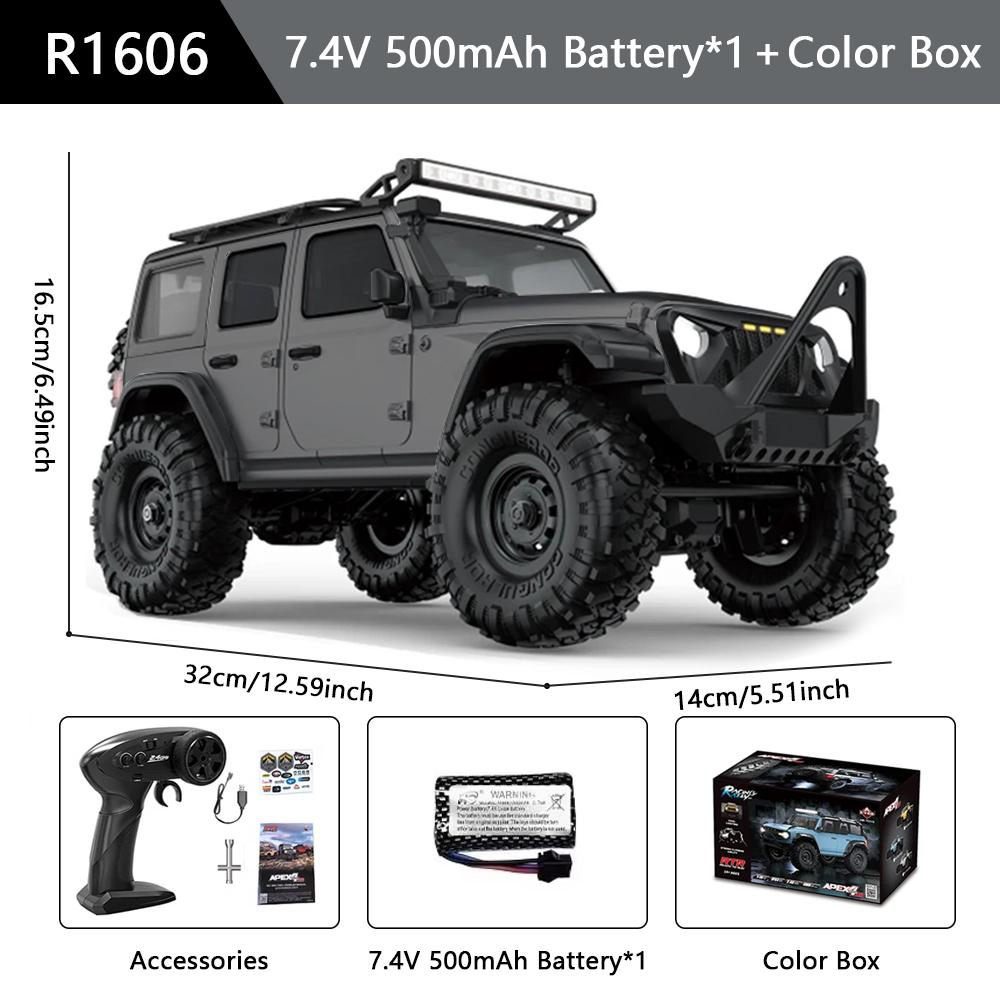 HB R1601 Радиоуправляемая машина 1:16 2.4G 4WD Внедорожные автомобили с дистанционным управлением со светодиодной подсветкой, грузовики-краулеры, модель транспортного средства для лазания, игрушки для детей и взрослых