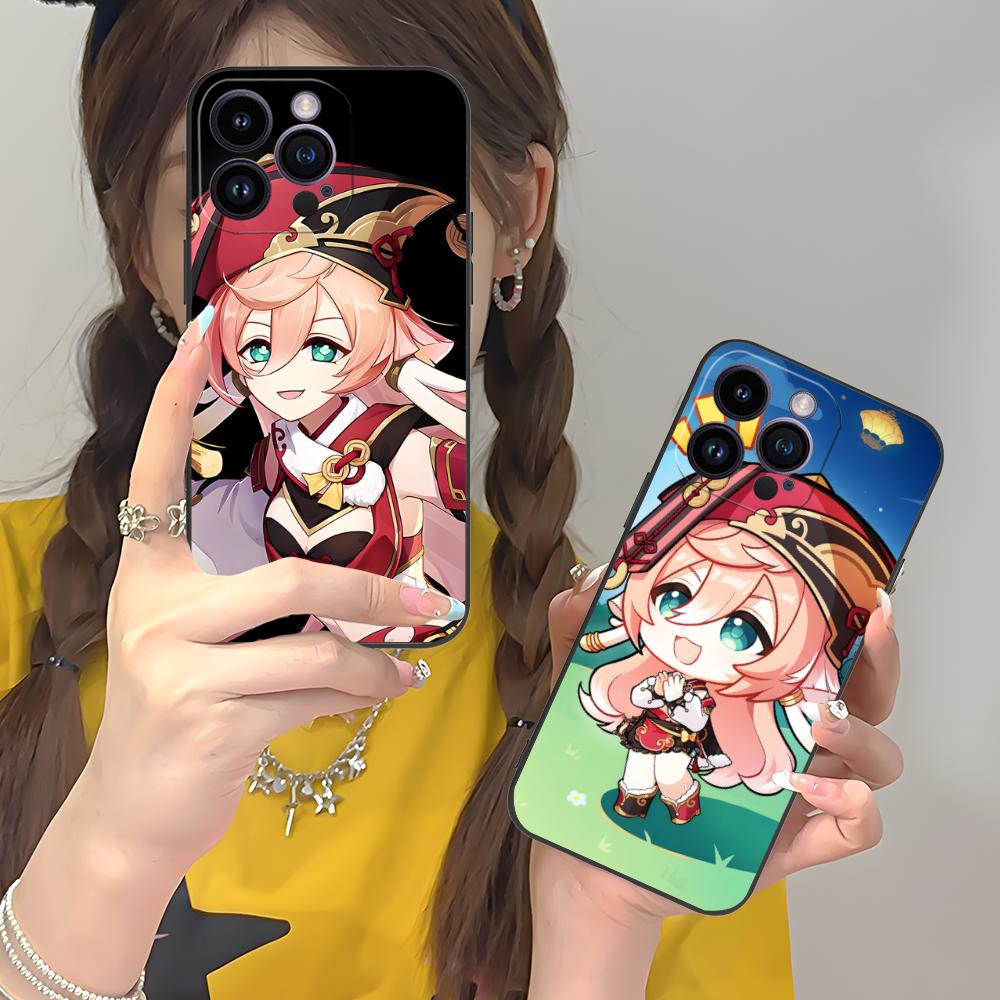 Game GI Yanfei Matte TPU Mobile Phone Case for iPhone 17 16 15 14 13 12 11 X XR XS 8 7 Air Pro Max Plus Mini Colorful Cover