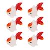 Four Cart Cute Handmade Glass Crafts [Bubble Goldfish Small] X 6-Piece Set