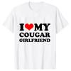 2024 Летняя мужская футболка I Love My Cougar Girlfriend Tees Короткие рукава Модная футболка большого размера Смешная одежда Повседневные топы Harajuku