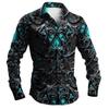 Модный must-have! Барочная нарядная рубашка с длинным рукавом, Уникальный стильный дизайн.
