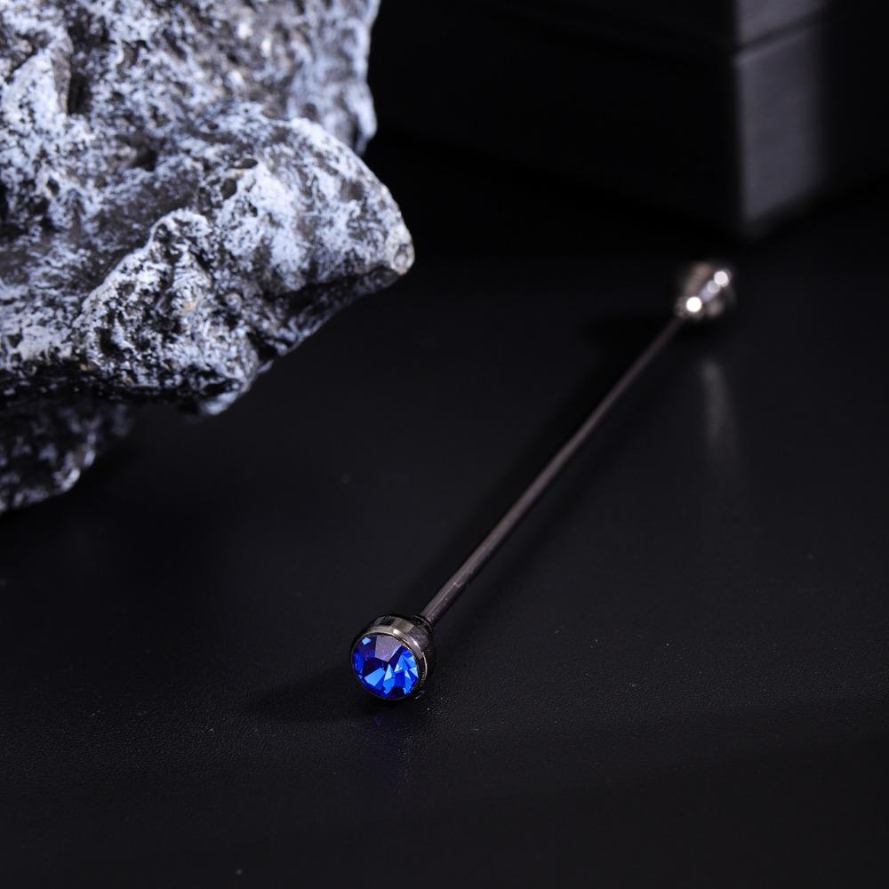 Detachable Crystal Tie Collar Needle Spiral Buckle Neckline Pin Shirt Collar Pin Banquet
