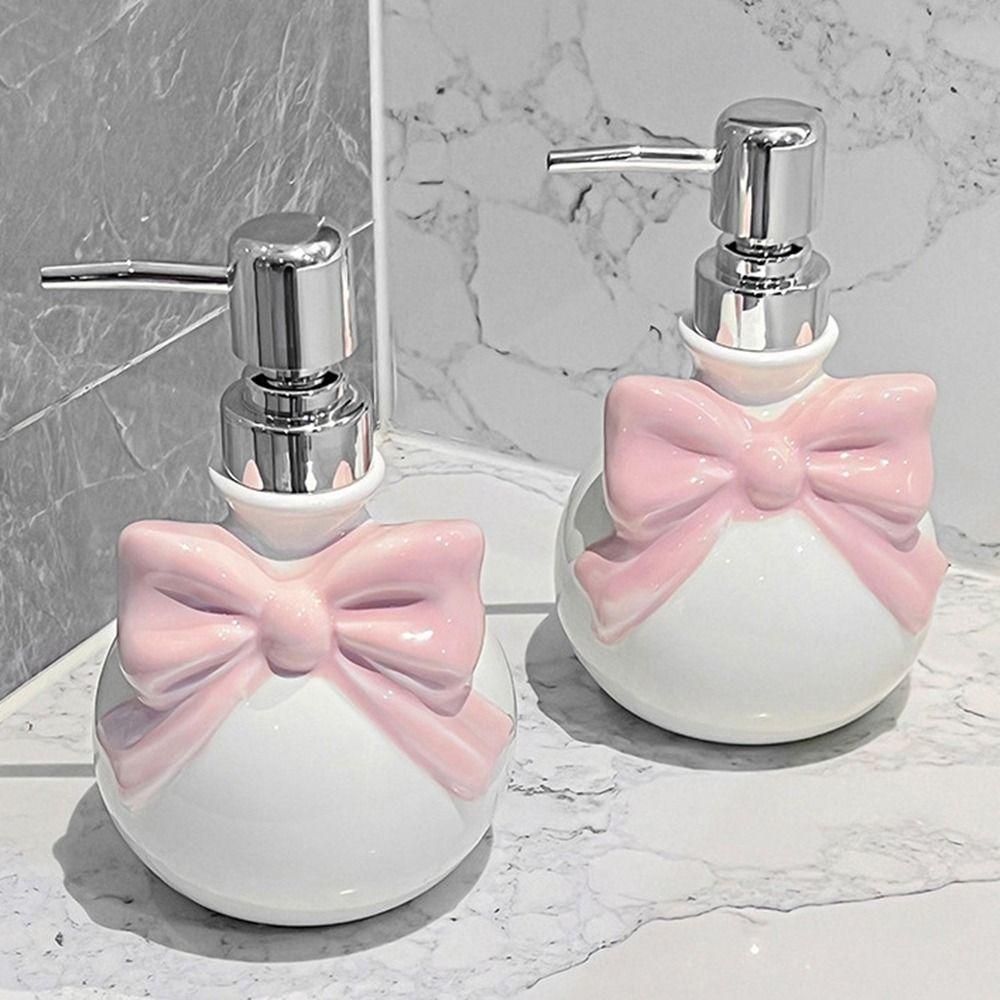 Керамический дозатор для мыла с бантом 350 мл Отдельные бутылки для геля для душа Практичная бутылка для шампуня Ванная комната