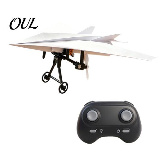 RC Airplane with Gyro Remote Control Paper Kit, DIY Electric Plane Educational Toy Stabilizer, Dual Propellers, Lightweight Glider Assembly