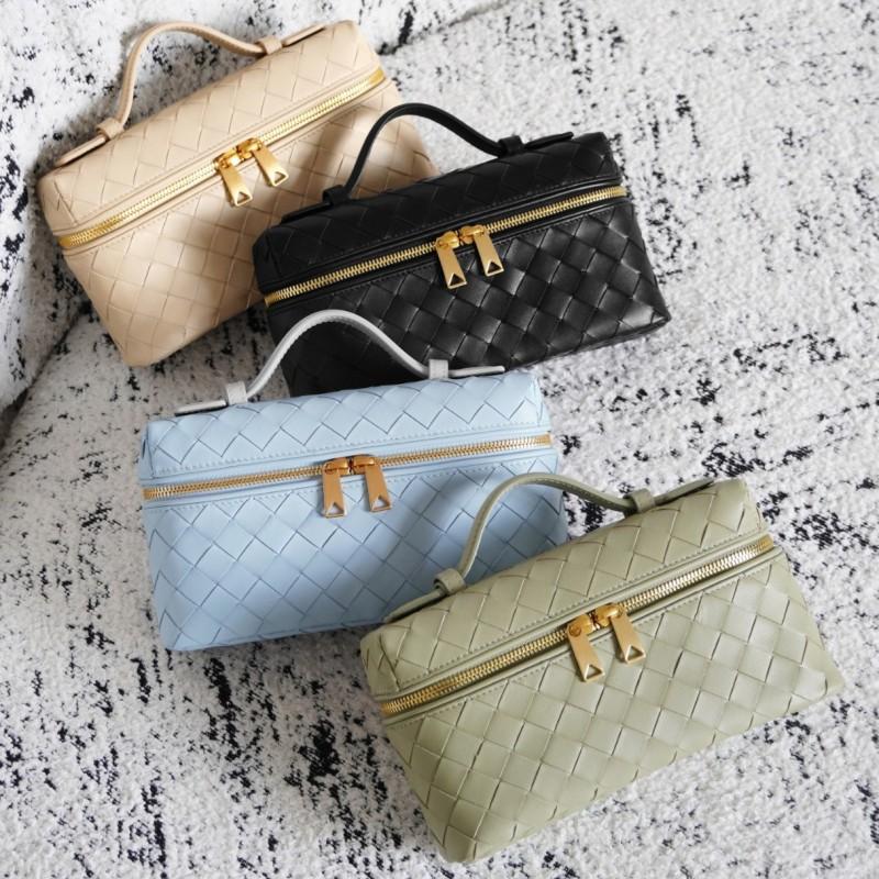 Handwoven Full Leather Lunch Bag Crossbody Purse With Zip Soft Structured Shoulder Daily Use