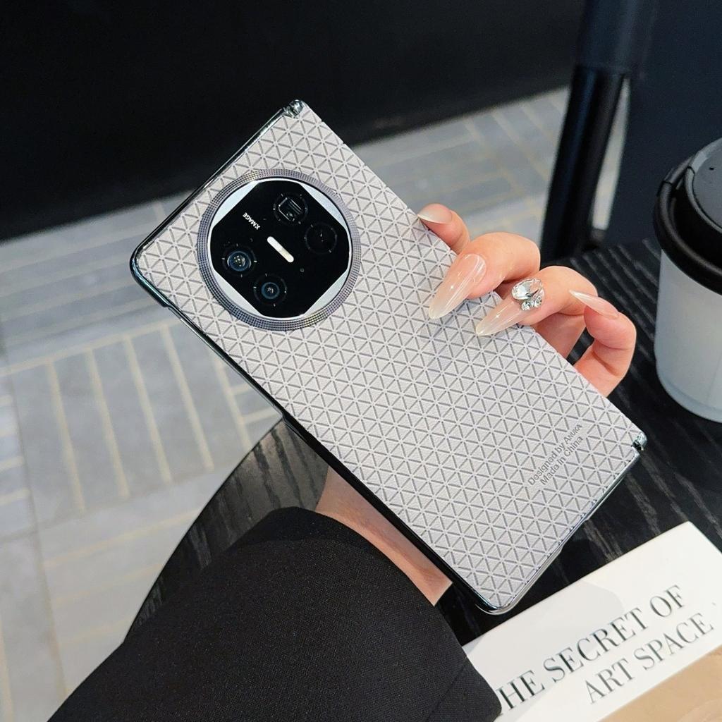 Чехол для Huawei Mate X7/X6/X5/X3 Кубический Центральная Ось Роскошная PU Кожа Магнитная Беспроводная Зарядка Защитная Задняя Крышка Оболочка