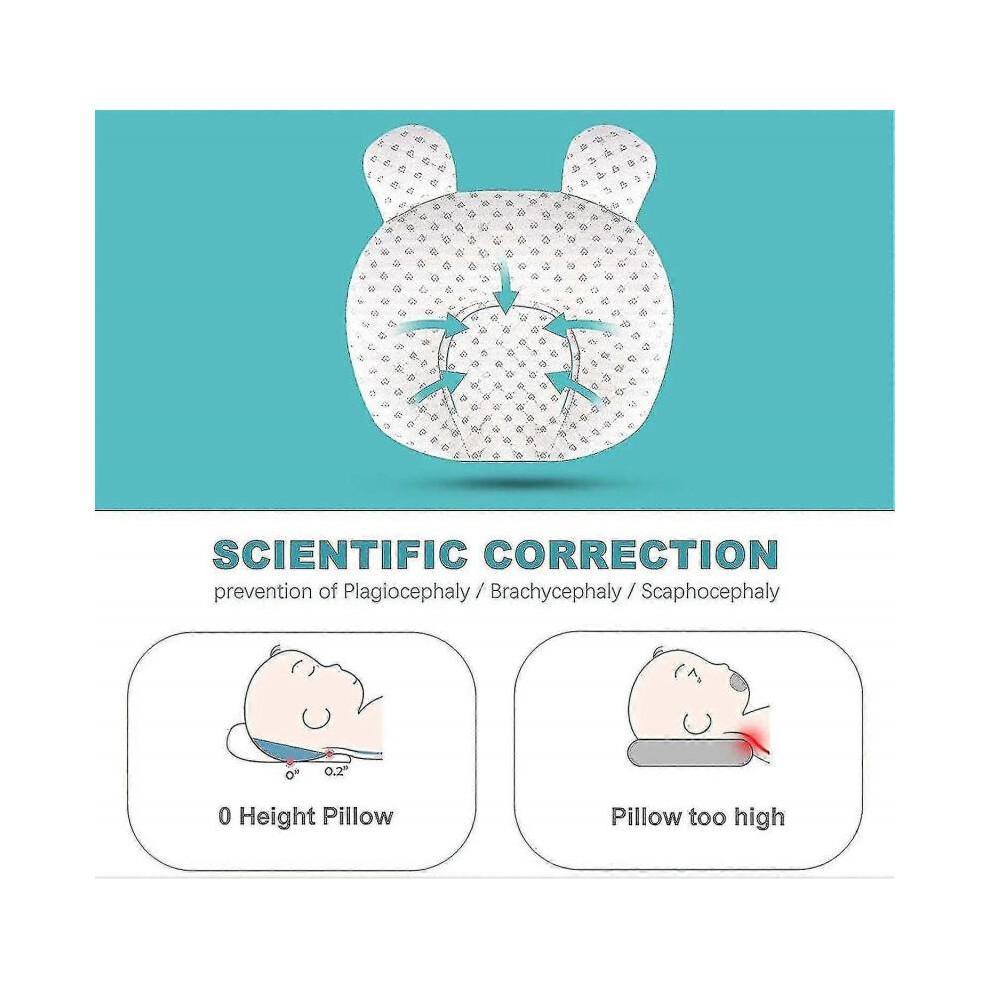 Muitar Soft Baby Nursery Pillows Unisex Newborns Head Shaping Infant Support Sleeping Head Sleep Pillows with Bear Ears