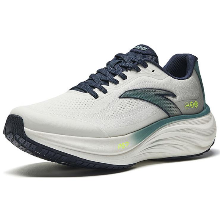 Anta Текстиль, Синтетическая кожа Нескользящая Устойчивая к истиранию Низкие Повседневные Беговые Кроссовки Мужские Бело-зеленые 112515508-6