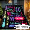 Custom Name Purple Elephant Blanket Ideal Bedding Blanket Perfect for Travel, Camping, Living Rooms, Offices, Sofas, Fan Christmas Gift