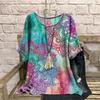 3D женские футболки ретро контрастный цветной принт летняя футболка повседневная круглая горловина с короткими рукавами свободная утягивающая женская одежда больших размеров