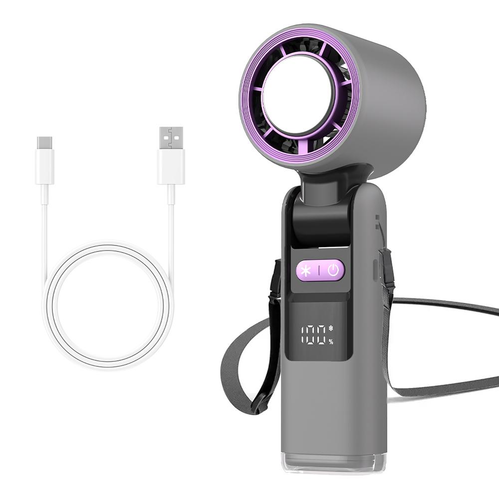 Ice Cooling Handheld Fan Small Pocket Fans with Ice Cooler 13000 Rpm 3-in-1 Portable Fan Rechargeable Speed(100)